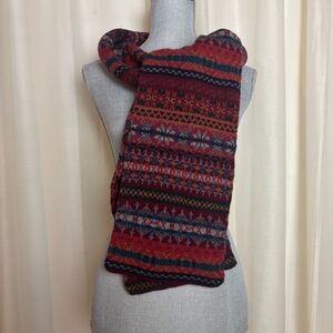 Barbour Scottish Lambs Wool Colorful Knit Scarf